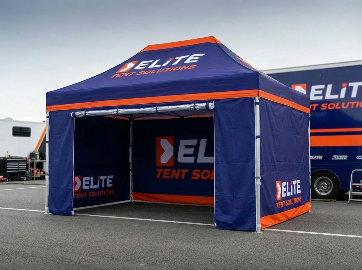 Rally team 3x4.5m service shelter with full custom print