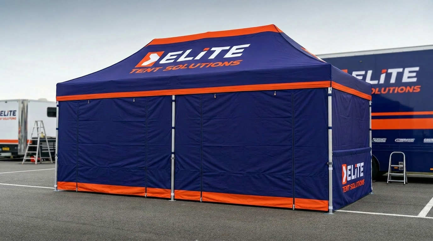 Full-print 3x6m touring car team paddock canopy